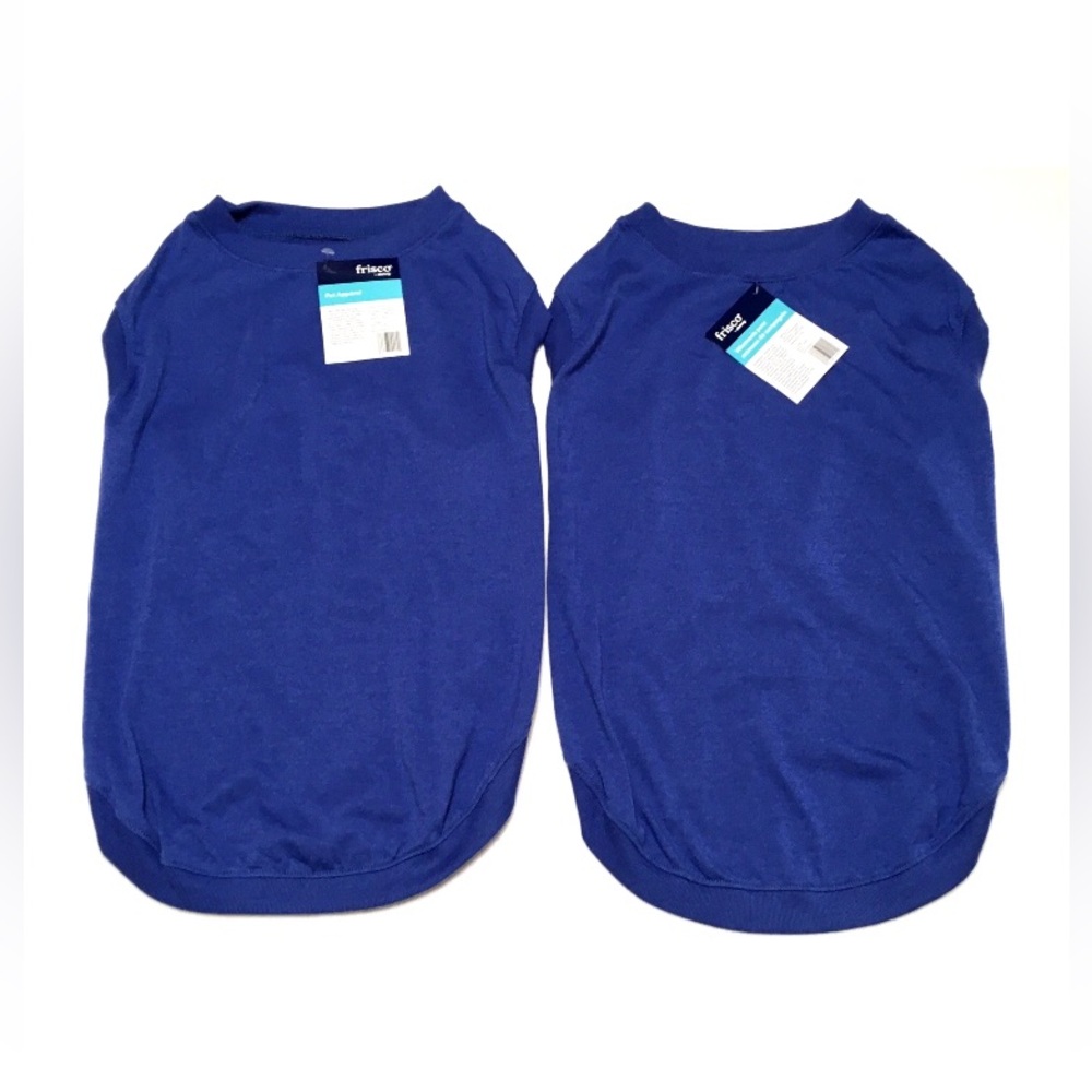 2- Frisco Pet Apparel XL Dog Navy Blue Pullover Basic T Shirt
